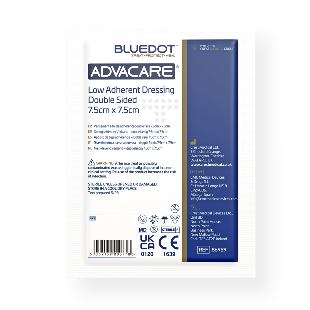 Advacare Low-Adherent Dressing 7.5cm x 7.5cm (Box 100)